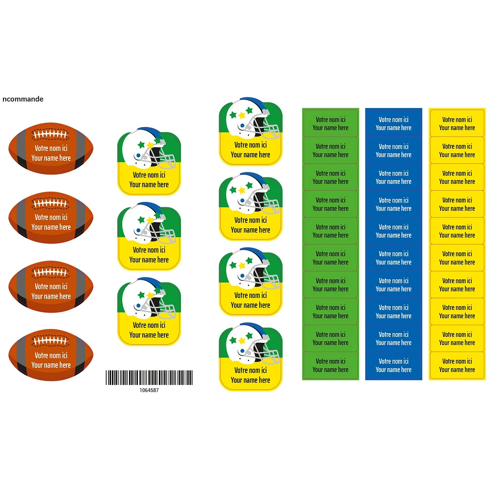 Daycare Name Labels - Sports