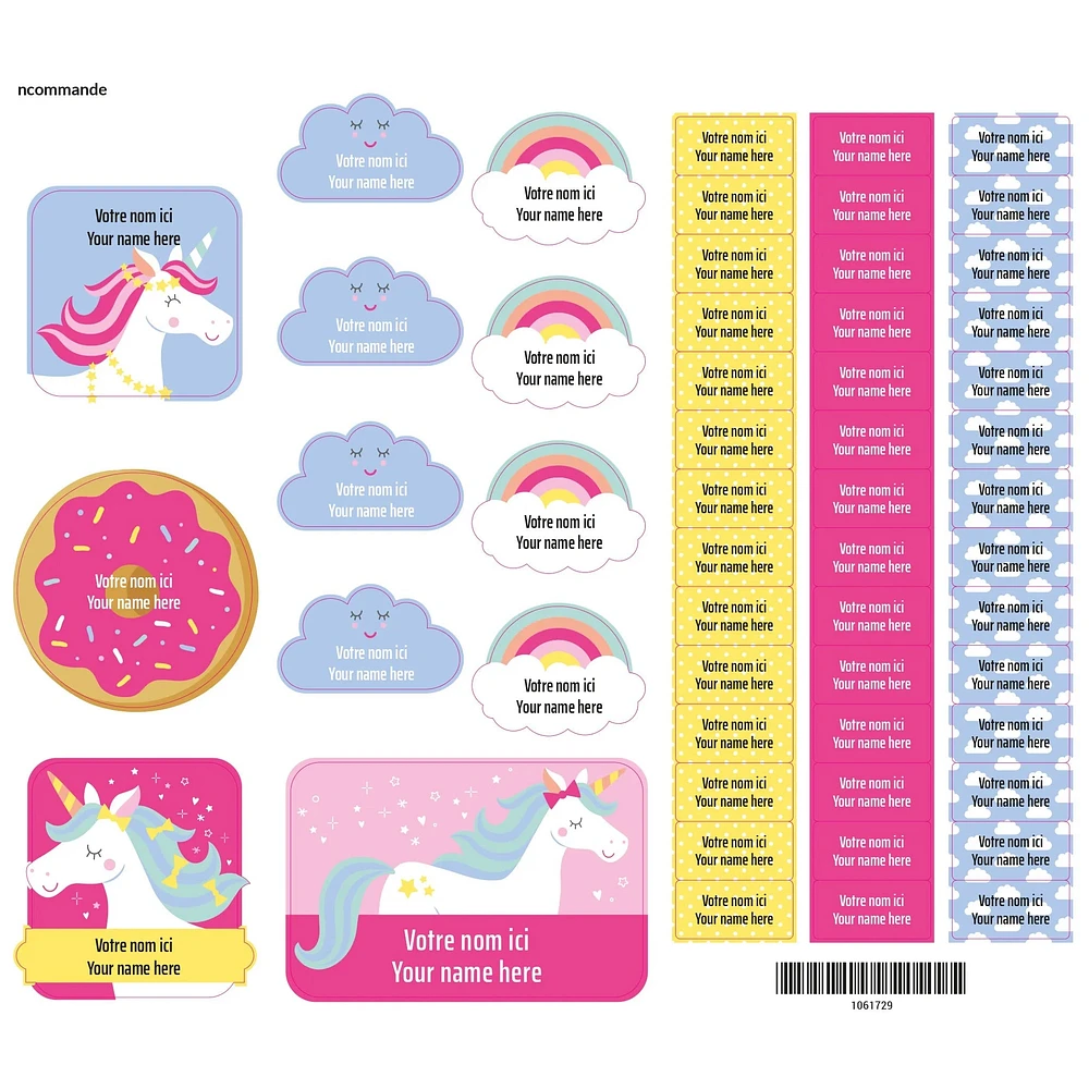 Essential Name Labels - Unicorn