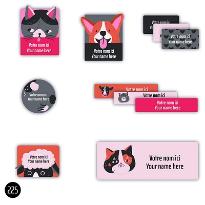 Étiquettes Scolaire - Animaux