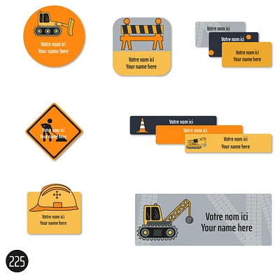 Étiquettes Scolaire - Camions