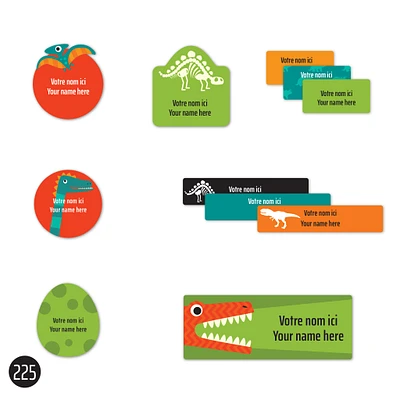 Étiquettes Scolaire - Dinosaures