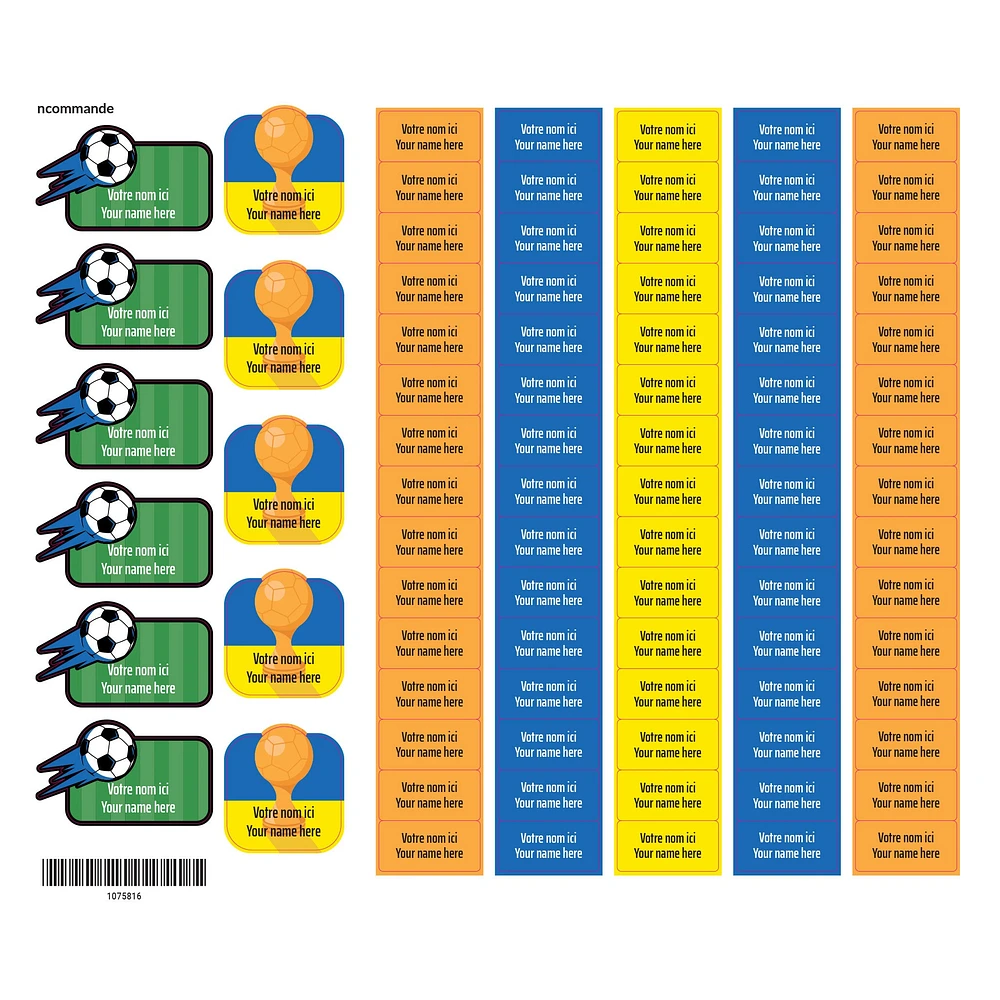 Étiquettes Scolaire - Soccer