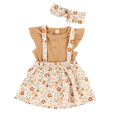Flower Overall Set 2-4y