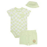 Checks 3 Pieces Short Set 0-9m