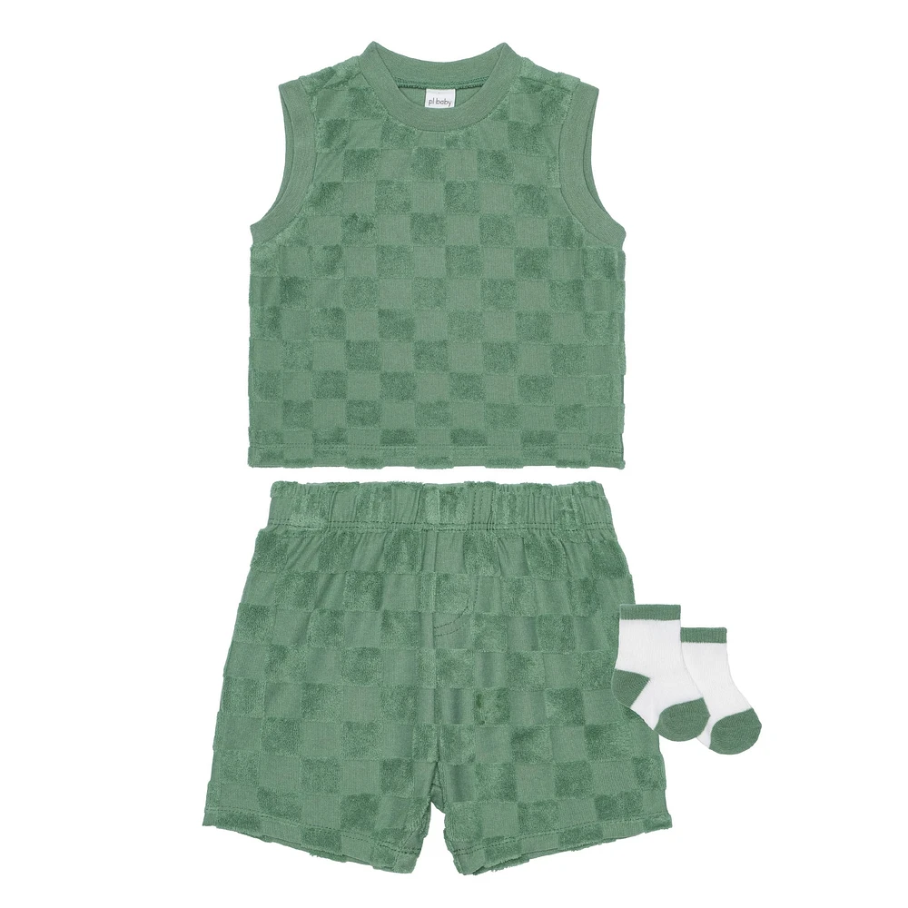Sage Terry Short Set 3-24m