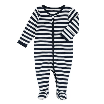Bear Navy Striped Sleeper 0-12m