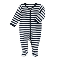 Bear Navy Striped Sleeper 0-12m