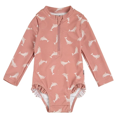 Dolphins Ls Swimsuit 0-24m