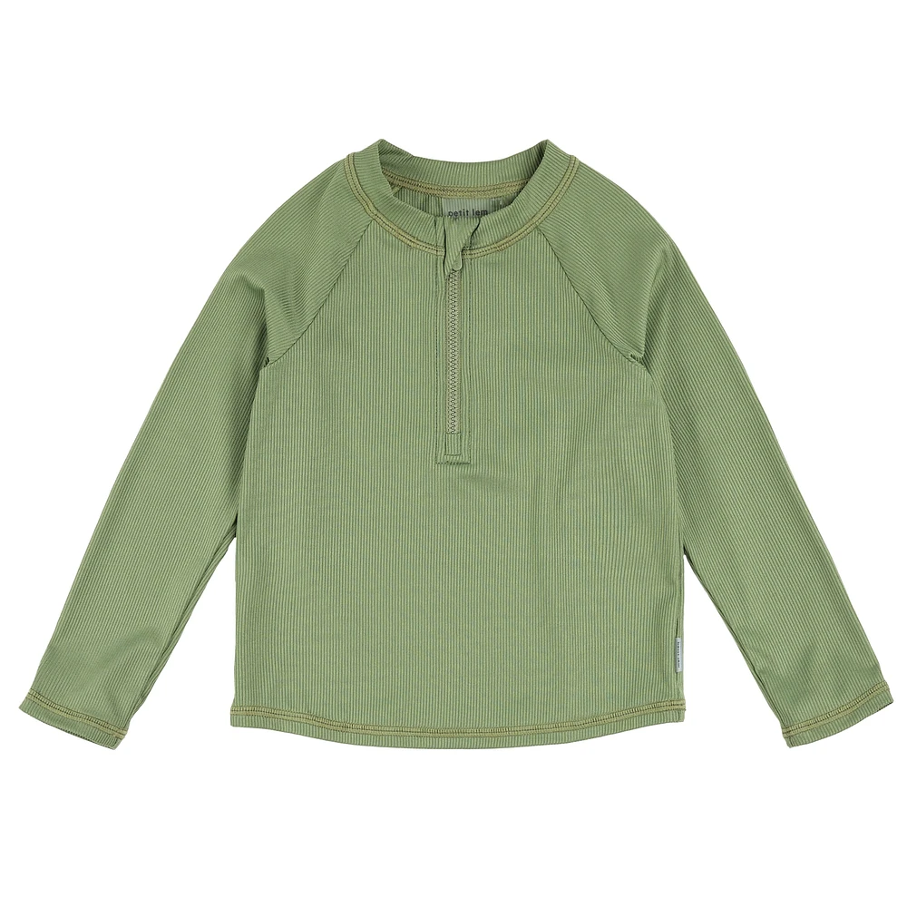 T-Shirt Maillot Manches Longues Vert 2-7ans
