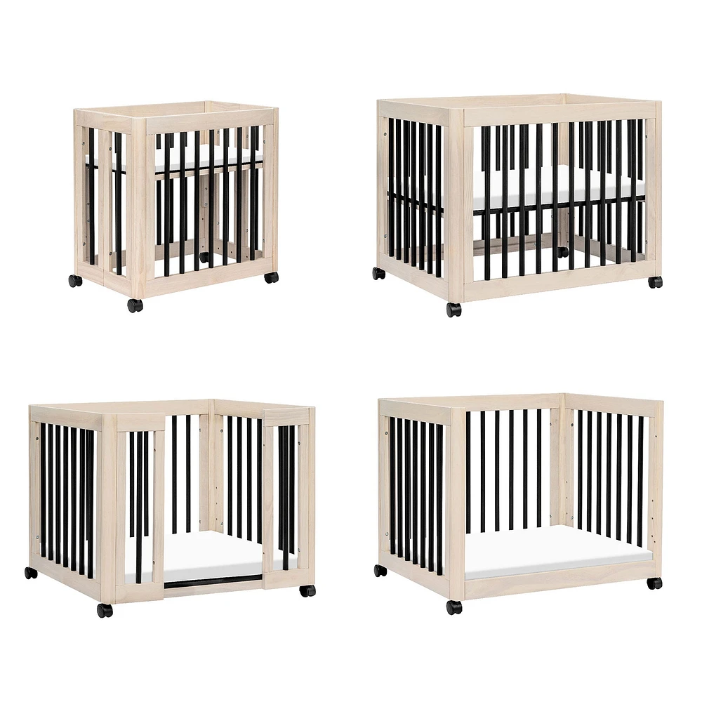 Yuzu 8-in-1 Convertible Crib - Washed Natural / Black