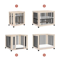Yuzu 8-in-1 Convertible Crib - Washed Natural / Black