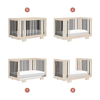 Yuzu 8-in-1 Convertible Crib - Washed Natural / Black