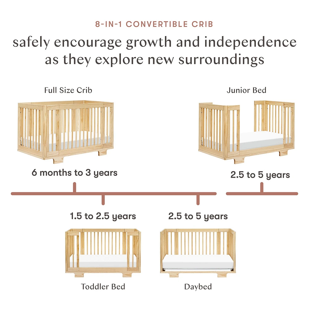 Yuzu 8-in-1 Convertible Crib - Natural