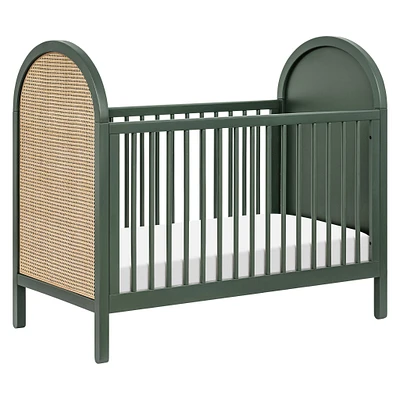 Bondi Cane 3-in-1 Convertible Crib with Toddler Bed Kit - Green / Natural Cane