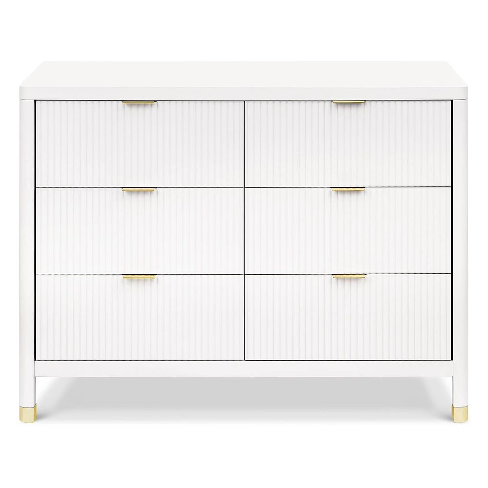 Brimsley Tambour 6-Drawer Assembled Dresser - Warm White