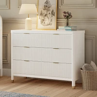 Brimsley Tambour 6-Drawer Assembled Dresser - Warm White
