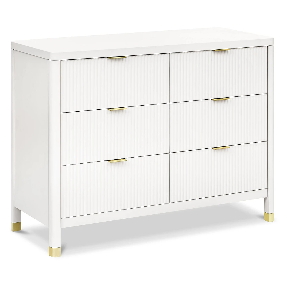 Brimsley Tambour 6-Drawer Assembled Dresser - Warm White