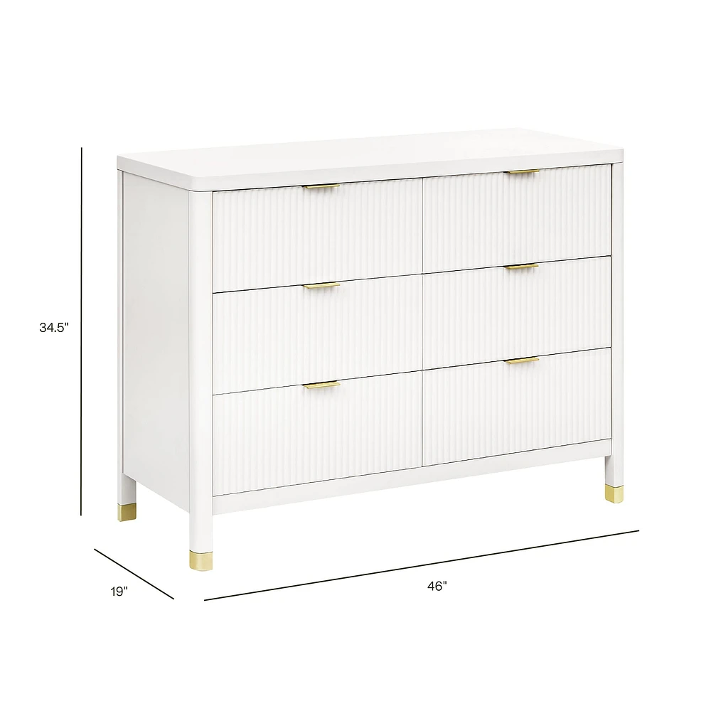 Brimsley Tambour 6-Drawer Assembled Dresser - Warm White
