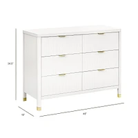 Brimsley Tambour 6-Drawer Assembled Dresser - Warm White