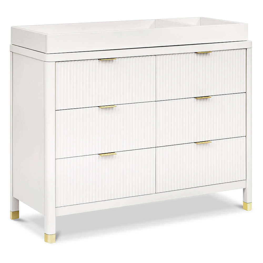 Brimsley Tambour 6-Drawer Assembled Dresser - Warm White