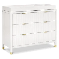 Brimsley Tambour 6-Drawer Assembled Dresser - Warm White