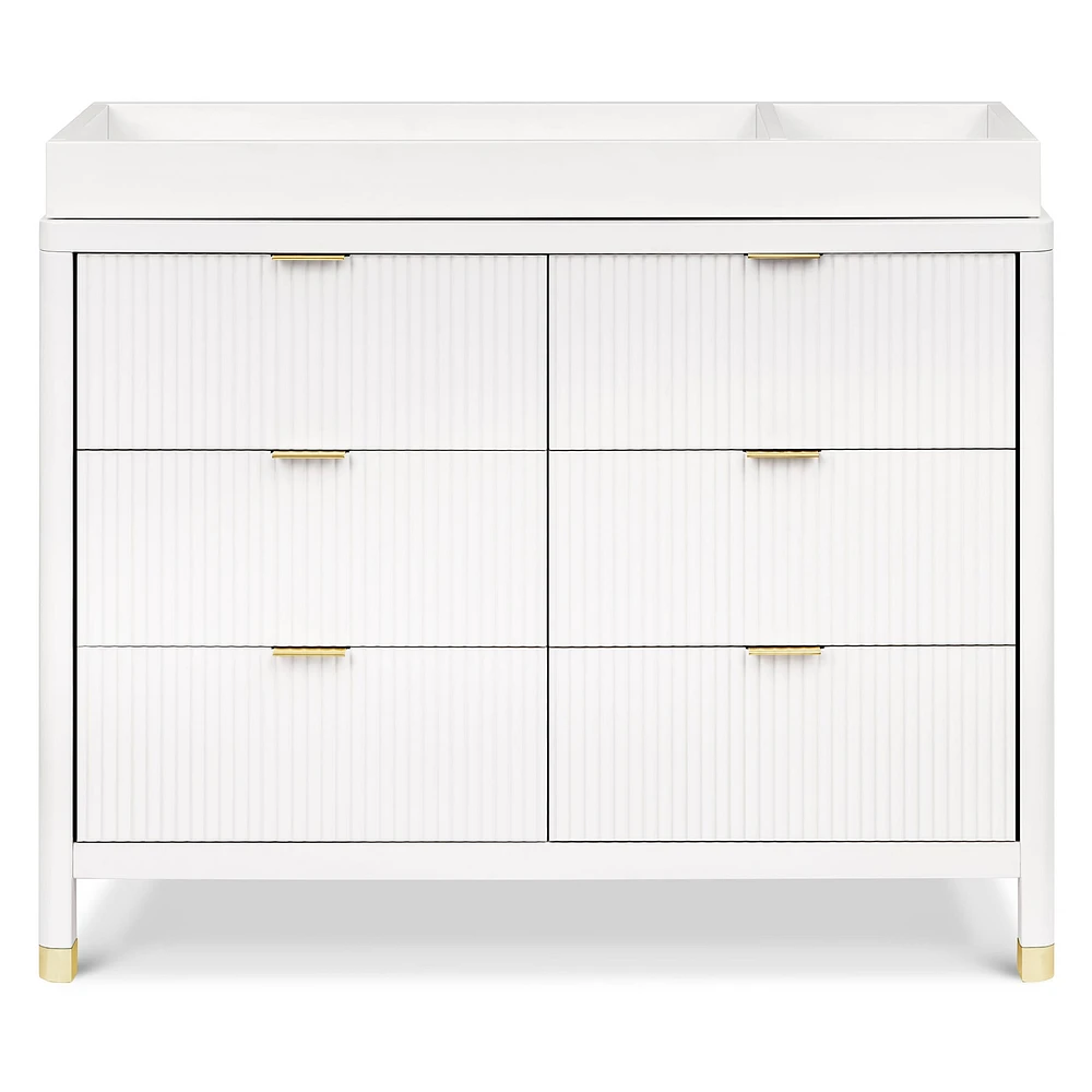 Brimsley Tambour 6-Drawer Assembled Dresser - Warm White