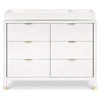 Brimsley Tambour 6-Drawer Assembled Dresser - Warm White