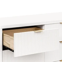 Brimsley Tambour 6-Drawer Assembled Dresser - Warm White