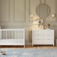 Brimsley Tambour 6-Drawer Assembled Dresser - Warm White