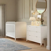 Brimsley Tambour 6-Drawer Assembled Dresser - Warm White
