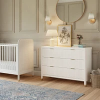 Brimsley Tambour 6-Drawer Assembled Dresser - Warm White