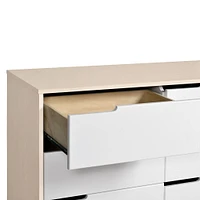 Hudson 6-Drawer Double Dresser - Washed Natural / White