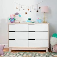 Hudson 6-Drawer Double Dresser - Washed Natural / White