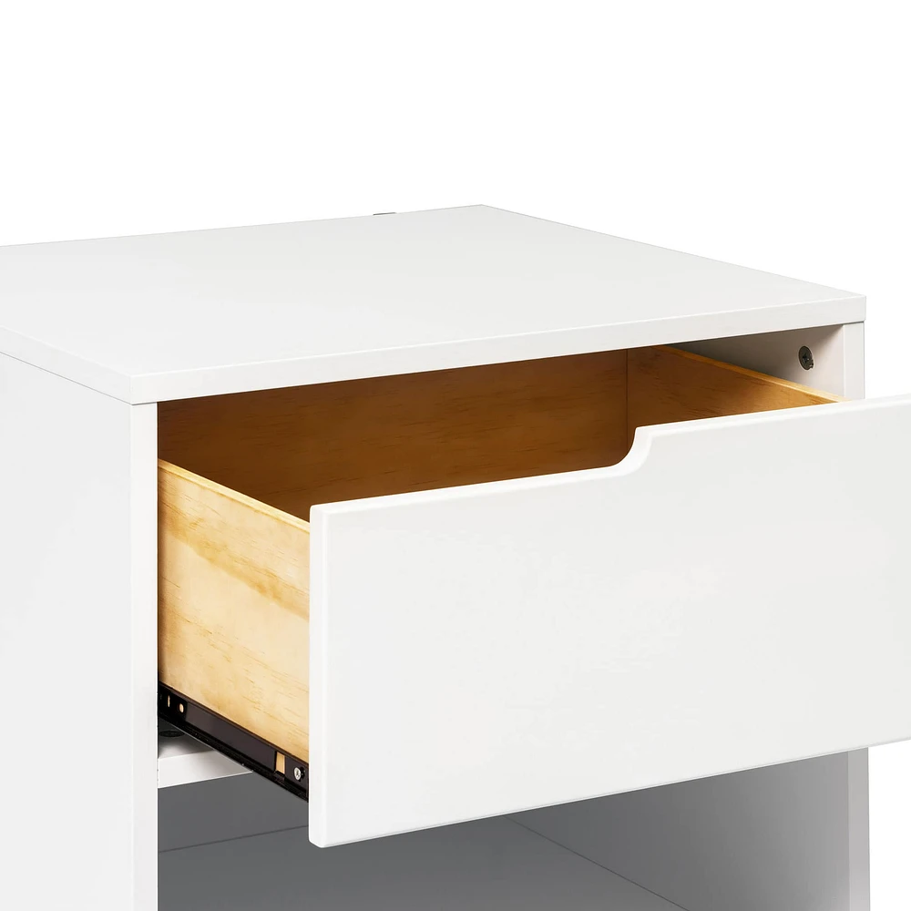 Table de Nuit Hudson avec port USB -  Blanc