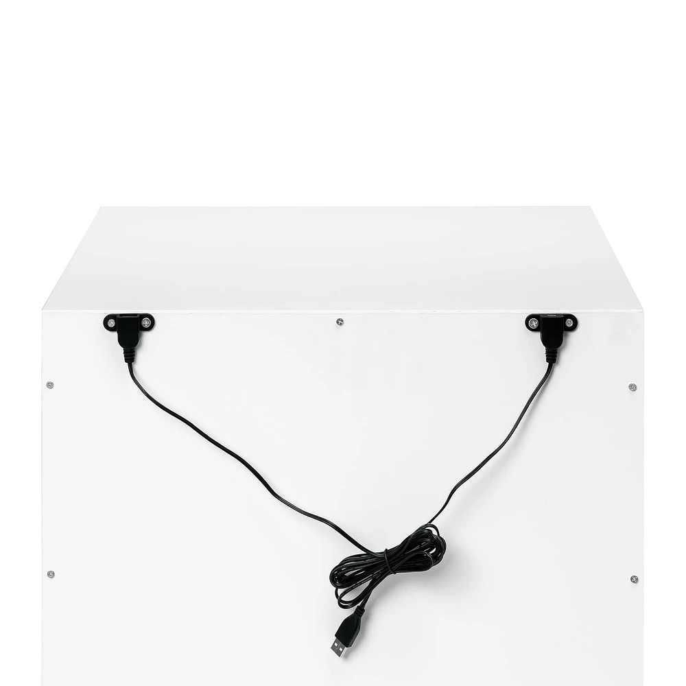 Table de Nuit Hudson avec port USB -  Blanc