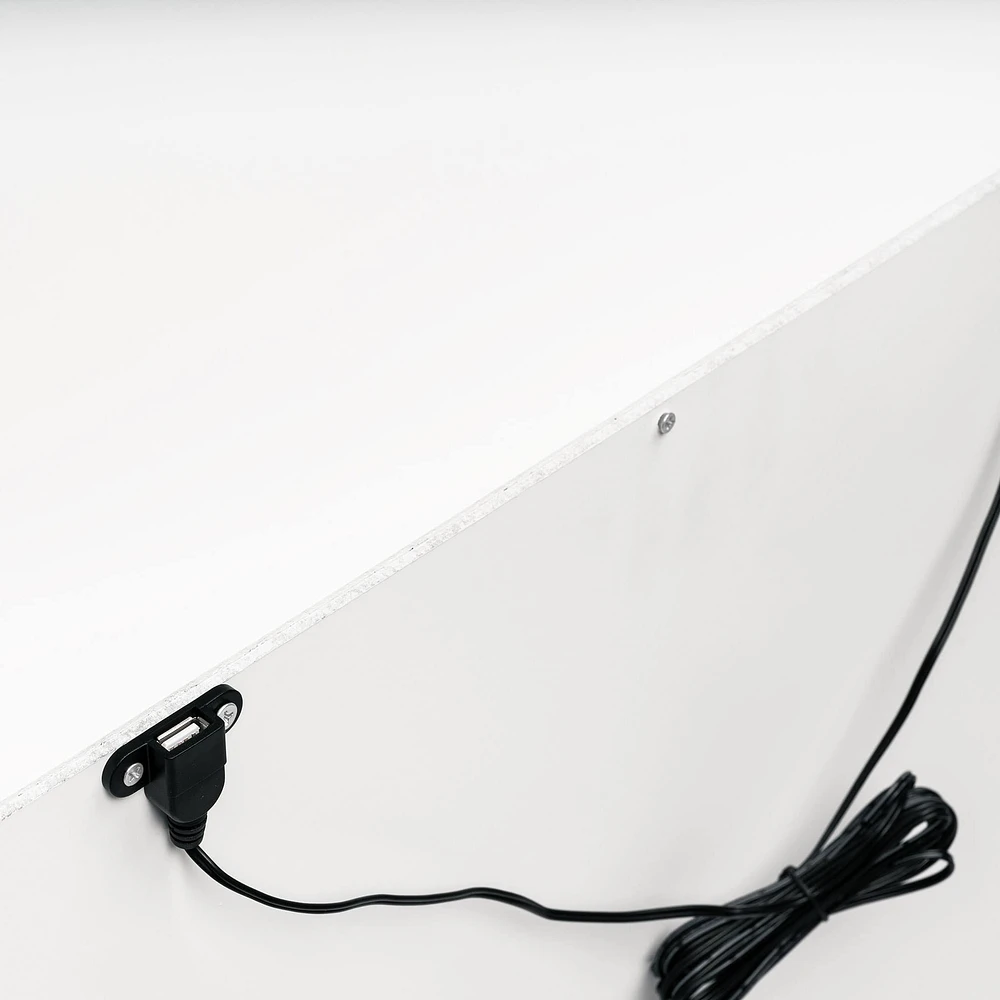 Table de Nuit Hudson avec port USB -  Blanc