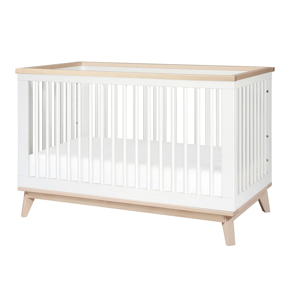 Scoot 3-in-1 Convertible Crib - White / Washed Natural