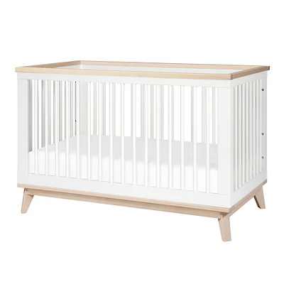 Scoot 3-in-1 Convertible Crib - White / Washed Natural