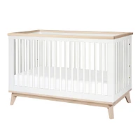Scoot 3-in-1 Convertible Crib - White / Washed Natural