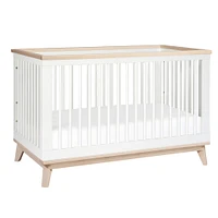 Scoot 3-in-1 Convertible Crib - White / Washed Natural