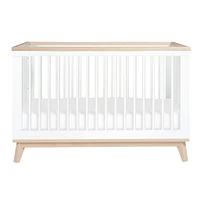 Scoot 3-in-1 Convertible Crib - White / Washed Natural