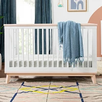 Scoot 3-in-1 Convertible Crib - White / Washed Natural