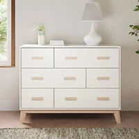 Commode 6 tiroirs Scoot - Blanc / Naturel Lavé