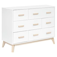 Commode 6 tiroirs Scoot - Blanc / Naturel Lavé