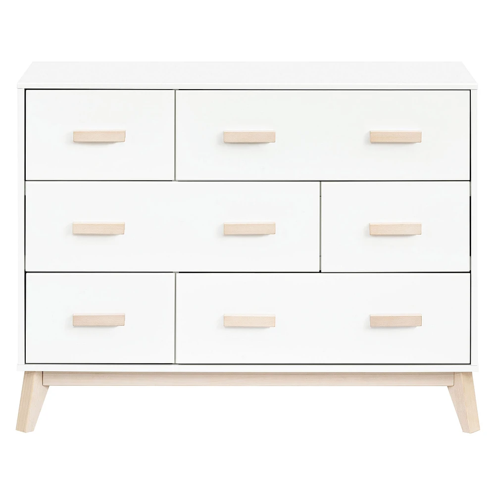 Commode 6 tiroirs Scoot - Blanc / Naturel Lavé