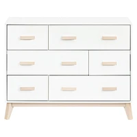 Commode 6 tiroirs Scoot - Blanc / Naturel Lavé