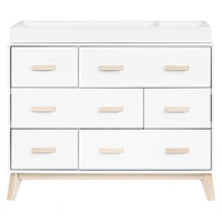 Commode 6 tiroirs Scoot - Blanc / Naturel Lavé