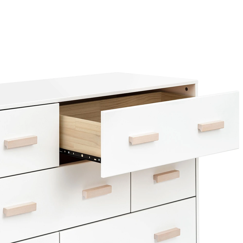 Commode 6 tiroirs Scoot - Blanc / Naturel Lavé