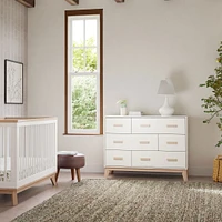 Commode 6 tiroirs Scoot - Blanc / Naturel Lavé