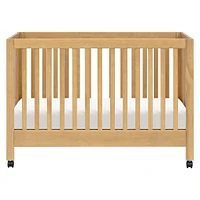 Maki Full-Size Folding Crib with Toddler Bed Conversion Kit - Honey